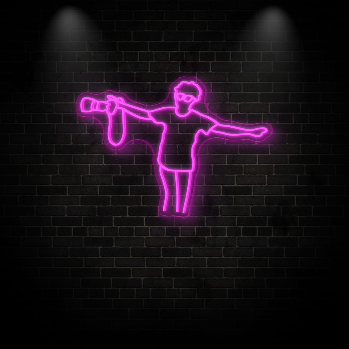 Neon "camera man"