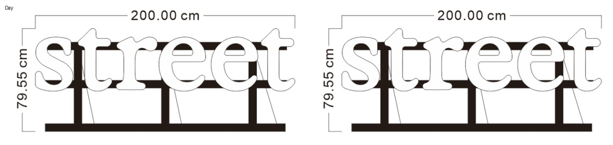 3D LED sign "Street"