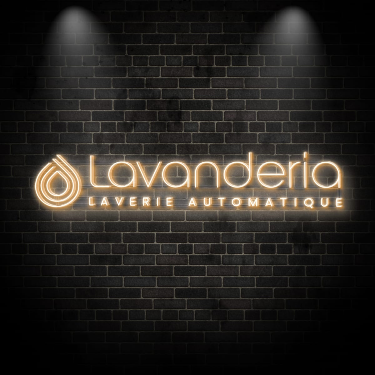 Neon "Lavanderia LAVERIE AUTOMATIQUE 2"