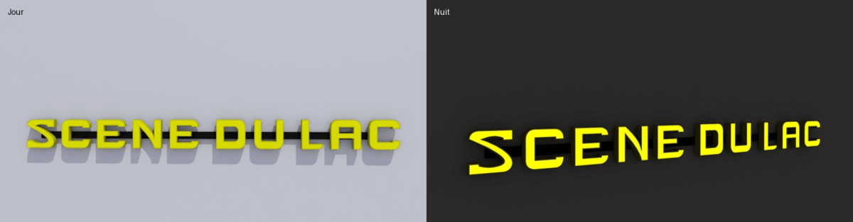 Enseigne Led 3D "scène du lac"