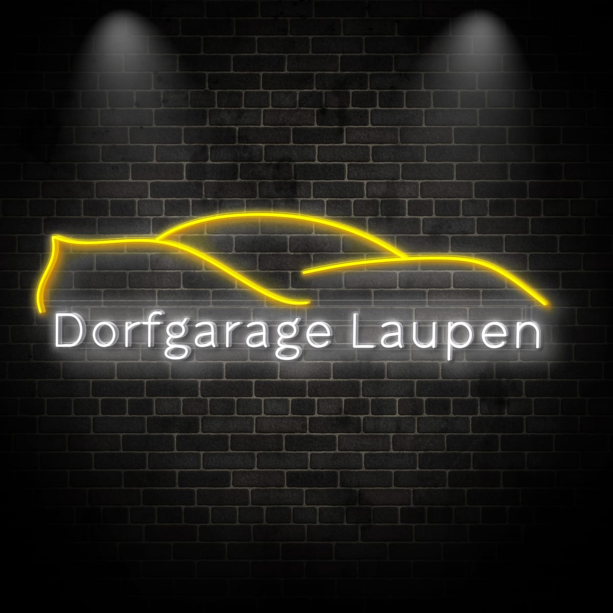 Neon "Dorfgarage Laupen"