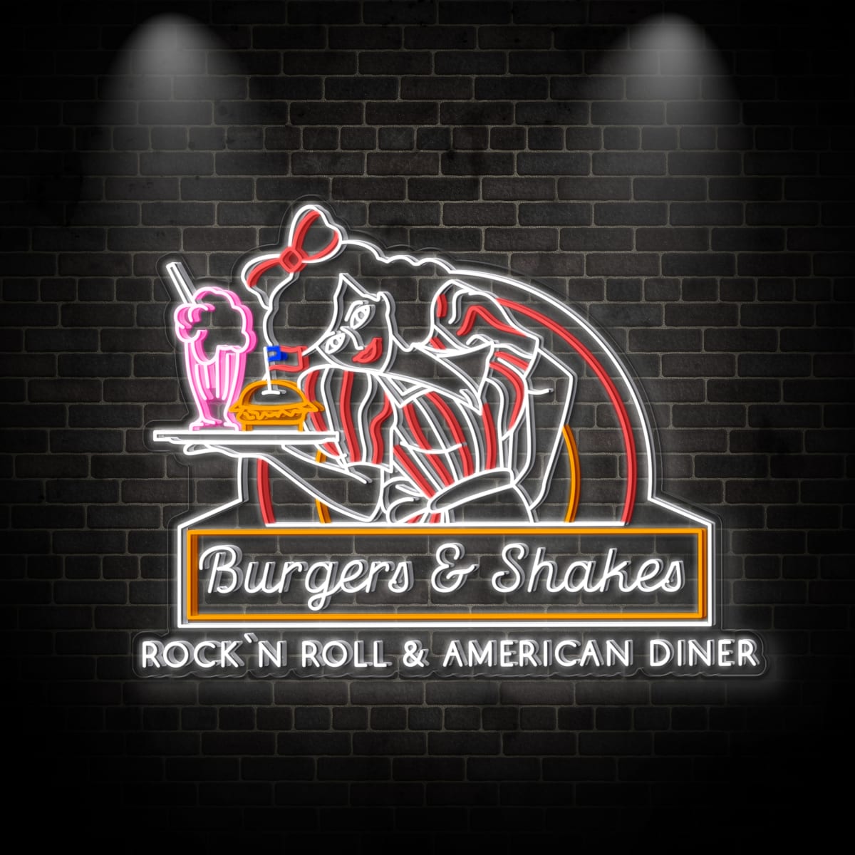 Neon "Burgers & Shakes"