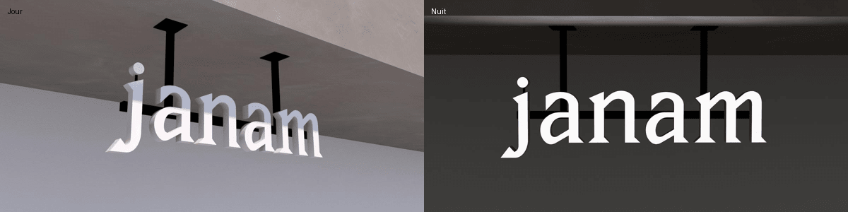 Enseigne Led 3D "Janam"