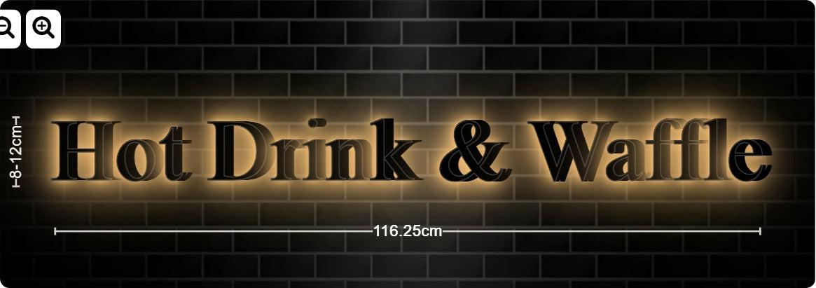3D LED SIGN Hot Drink & Waffle