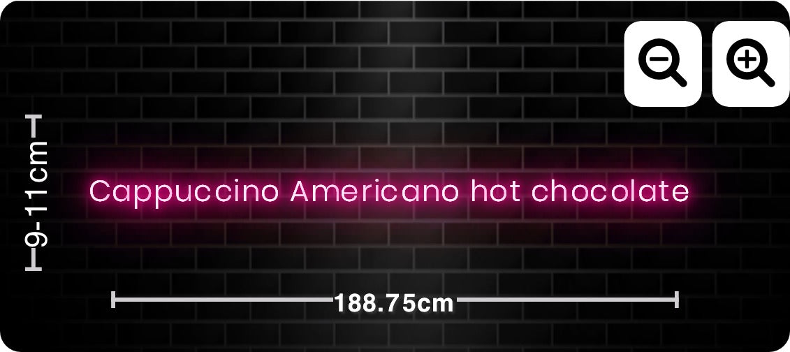 Neon Cappuccino Americano hot chocolate
