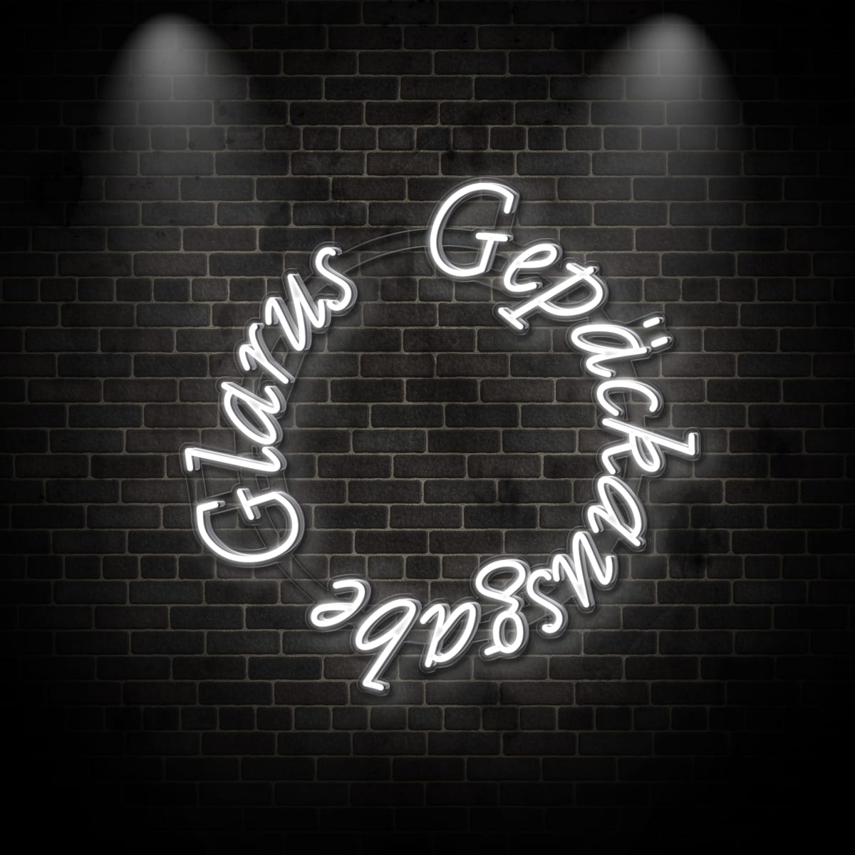 Neon "Glarus Gepackausgabe"