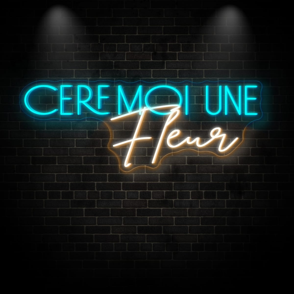 Neon "cerf moi une fleur"