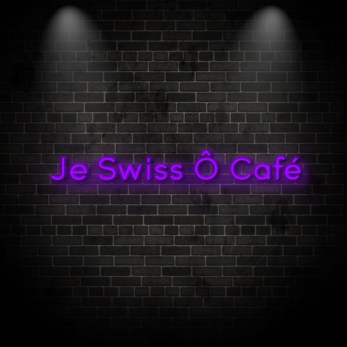 Neon "Je Swiss Ô Café"