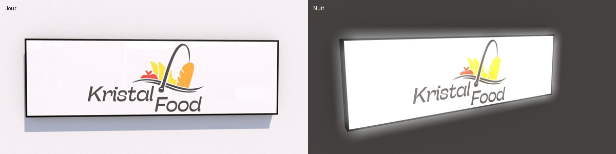 Enseigne Led 3D "Kristal food"