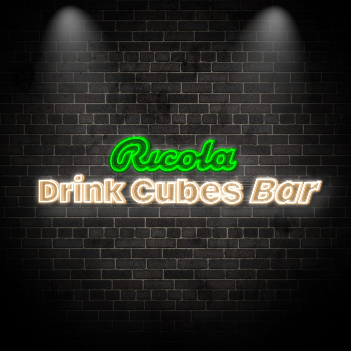 Neon "Ricola+Drink Cubes Bar"