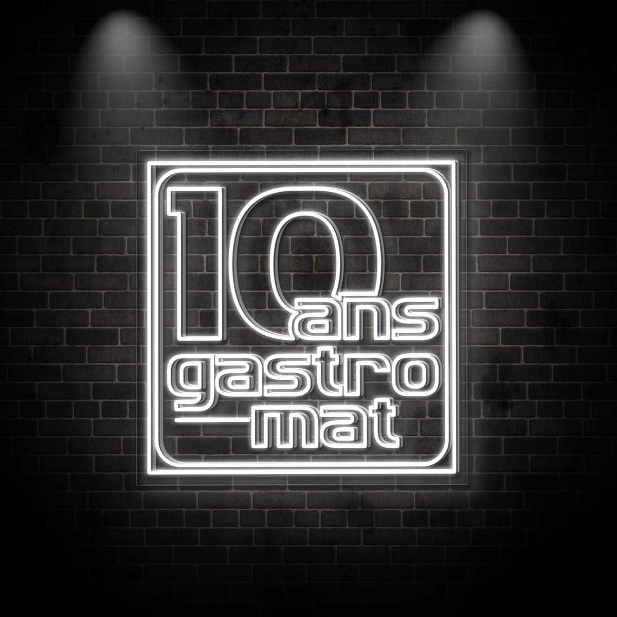Neon "10 ans gastro mat"