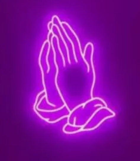 Neon "praying hands"