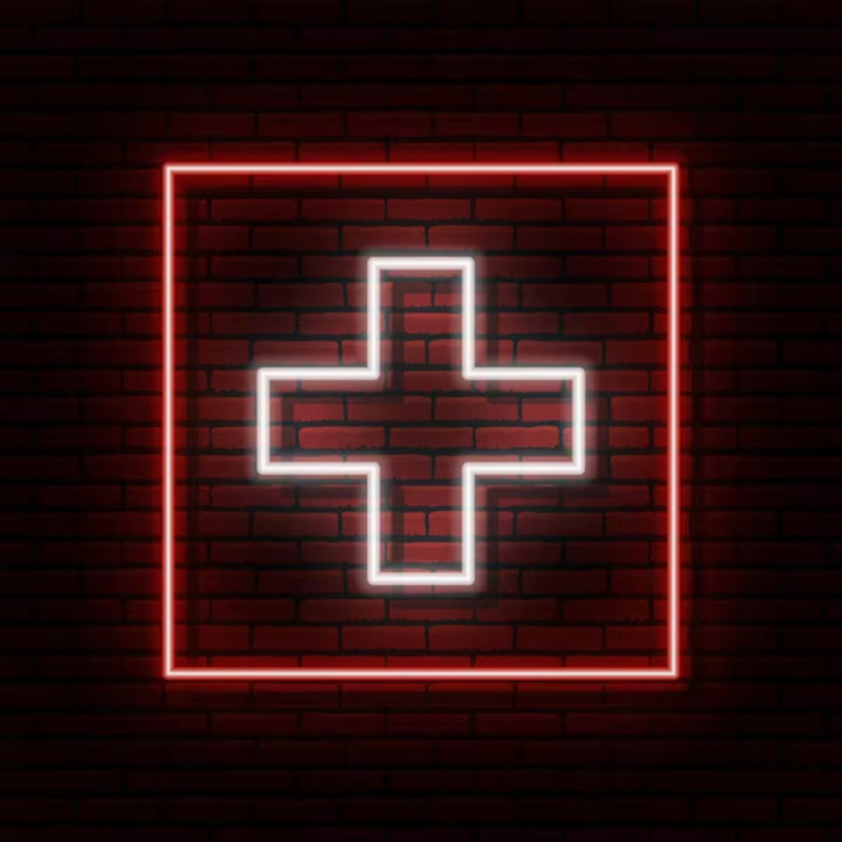 Neon "Swiss flag"
