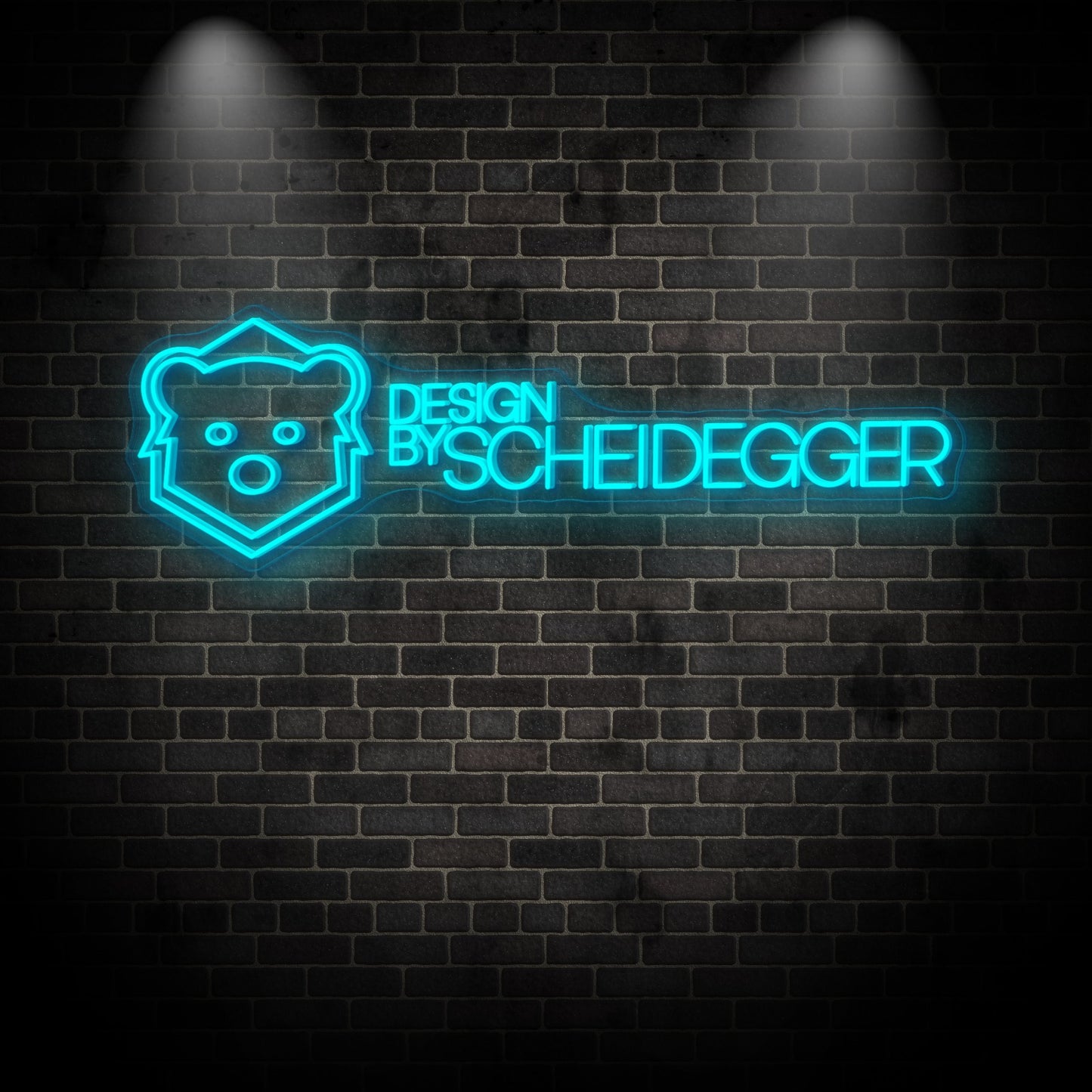 Neon "Design By Scheidegger"