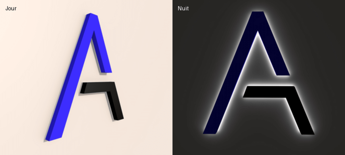 Enseigne Led 3D "A"