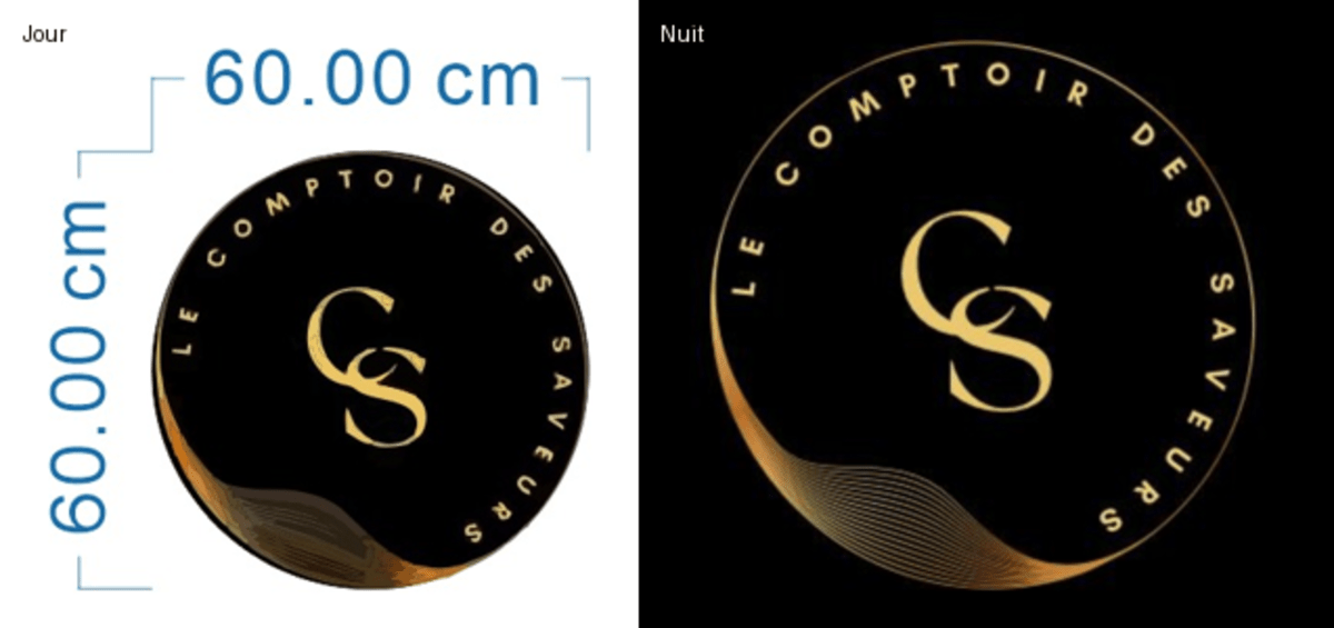 Enseigne Led 3D "Le comptoir"