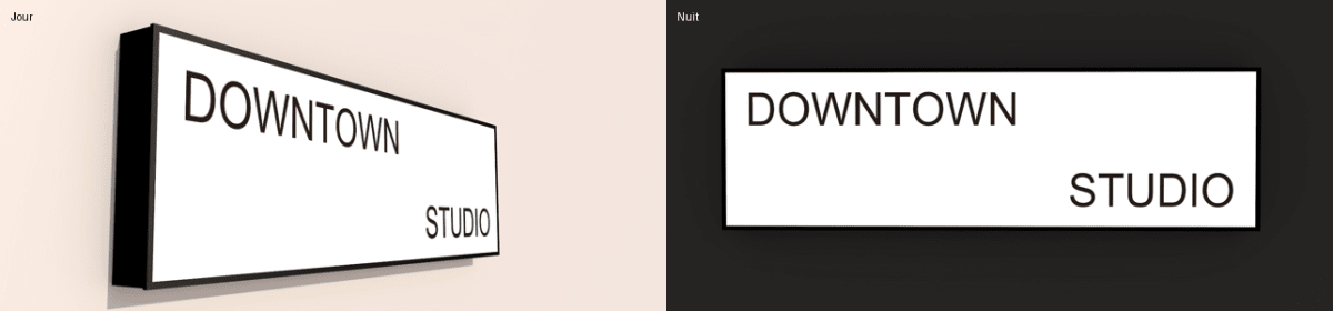 Enseigne Led 3D "Downtown Studio"