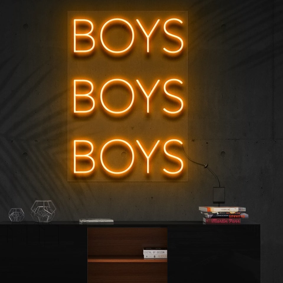 "Garçons Garçons Garçons" Enseigne au néon