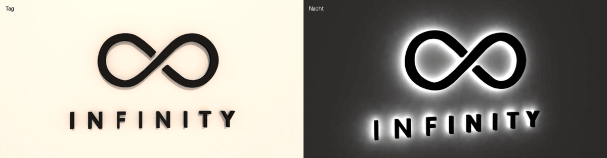 3D-LED-Schild "Infinity"