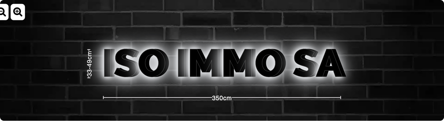Enseigne Led 3D ISO IMMO SA