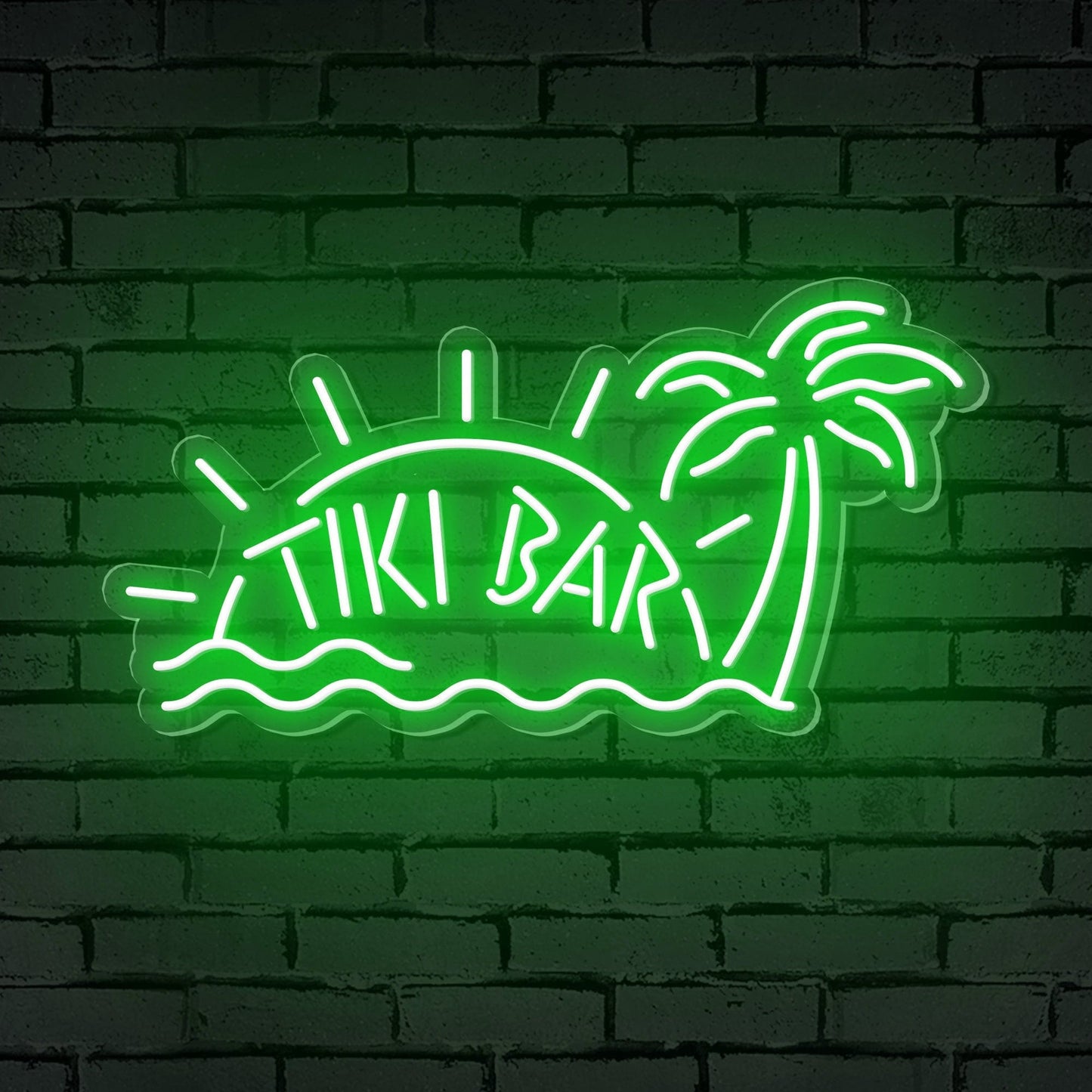 "TIKI BAR" Enseigne Néon Thème Plage