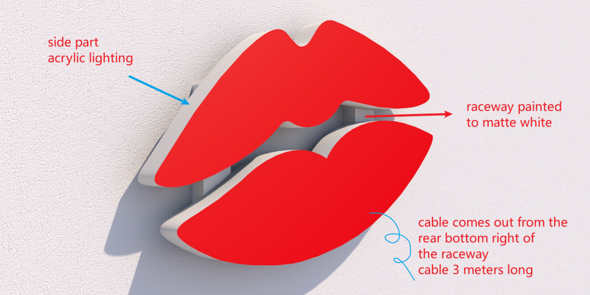 Enseigne Led 3D "LIP"