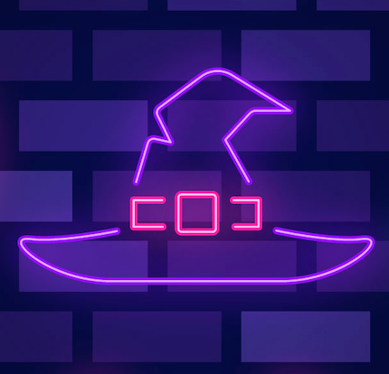 Witch Hat - 'Halloween' neon lights