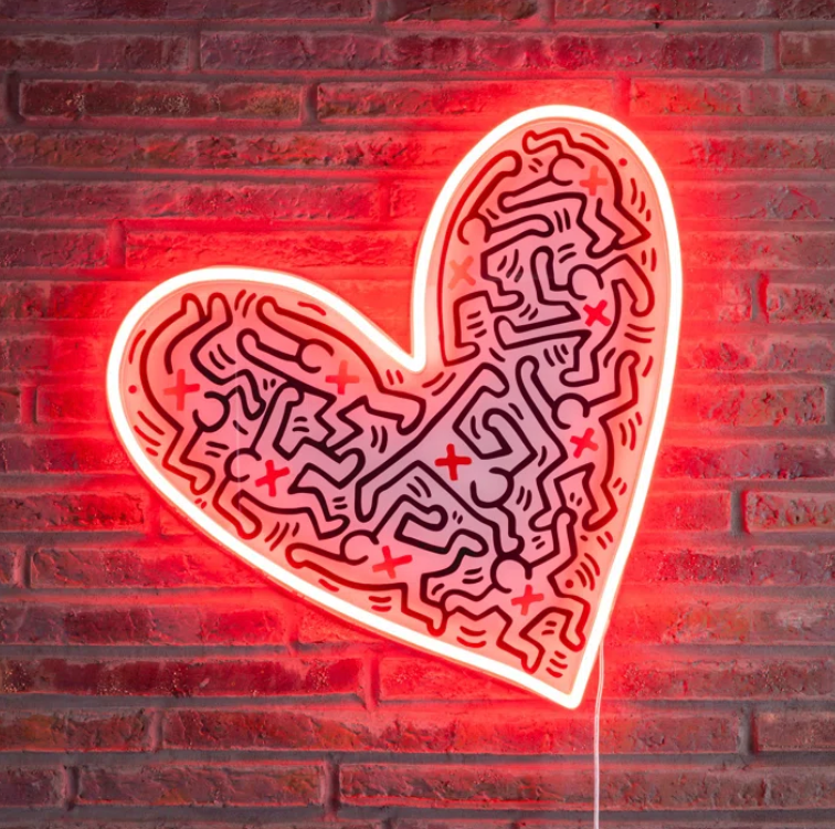 Néon "Coeur Entier" - Collection Keith Haring