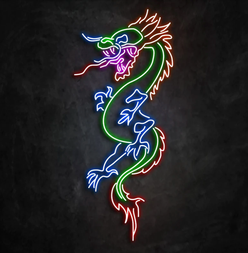 Neon „Drache“ – asiatischer Einfluss