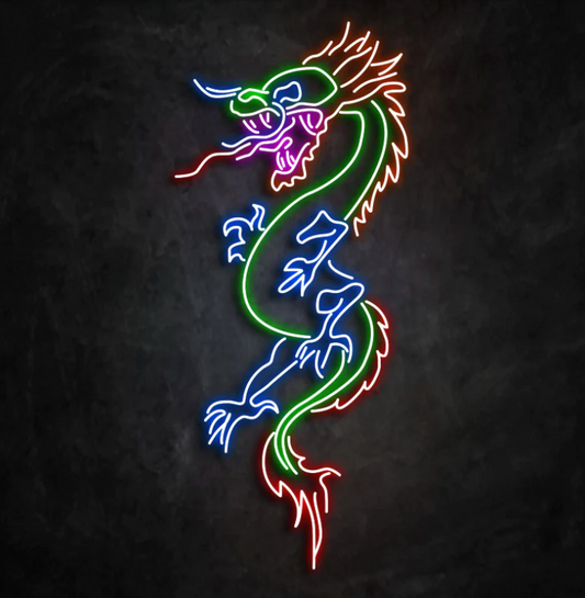 Le néon 'Dragon' - Influence asiatique