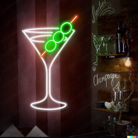 Enseigne lumineuse de bar Martini en néon LED