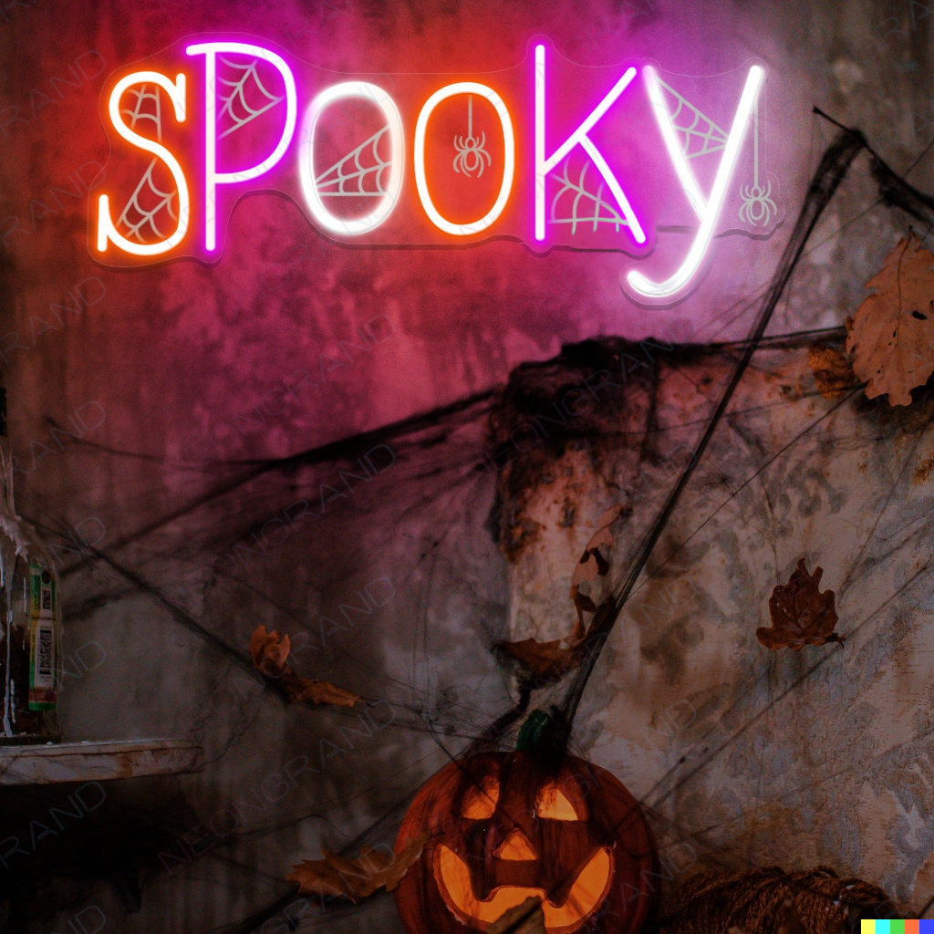 Scary neon sign for Halloween lighting