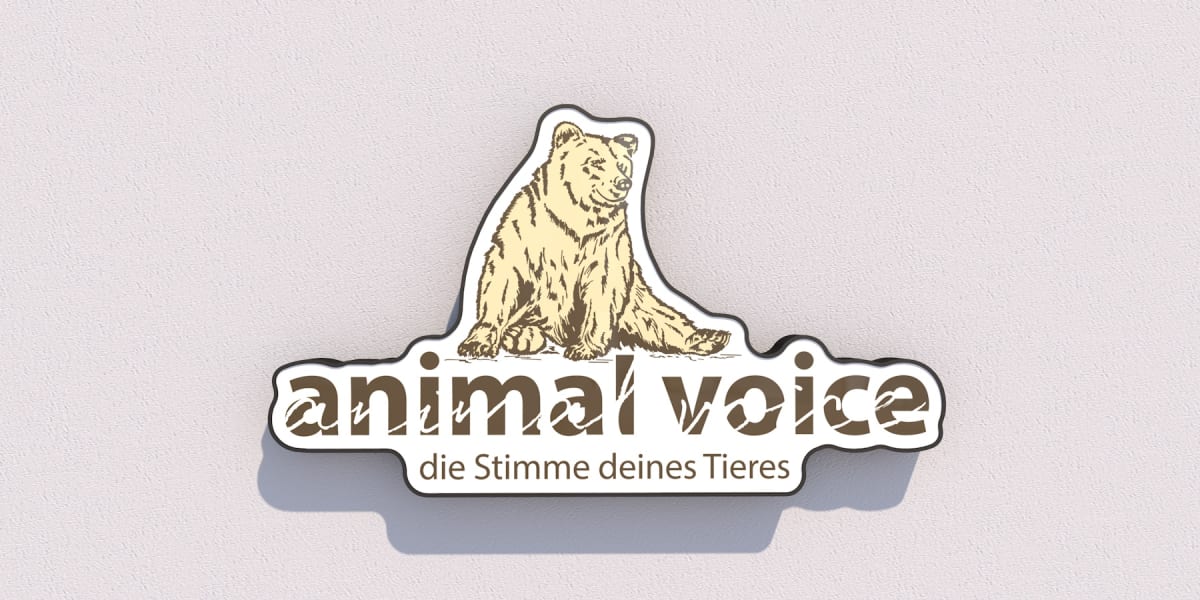 3D-LED-Schild "animal voice"