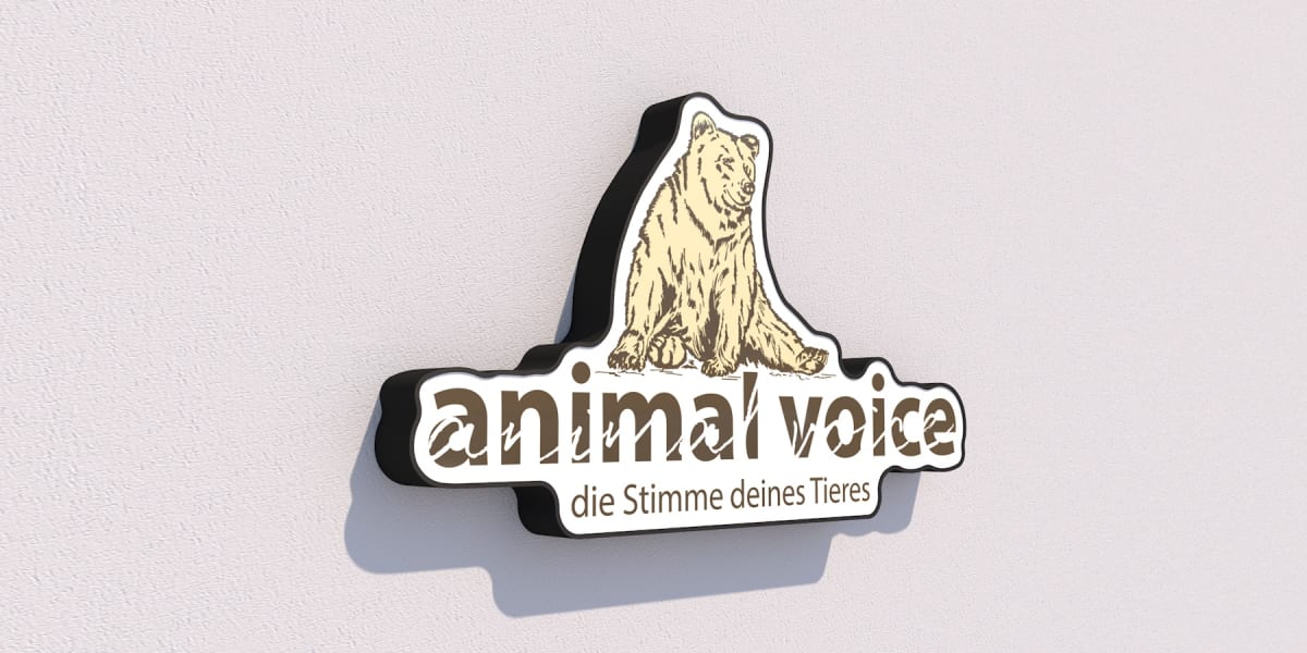 3D-LED-Schild "animal voice"