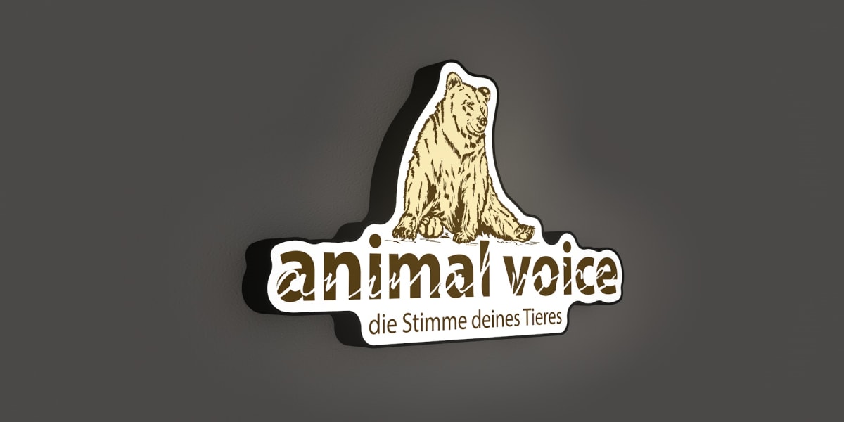 3D-LED-Schild "animal voice"