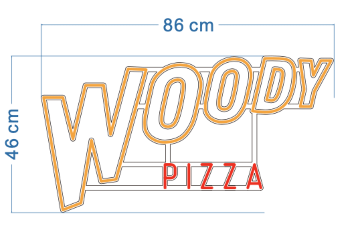 Neon "WOODY PIZZA 6"