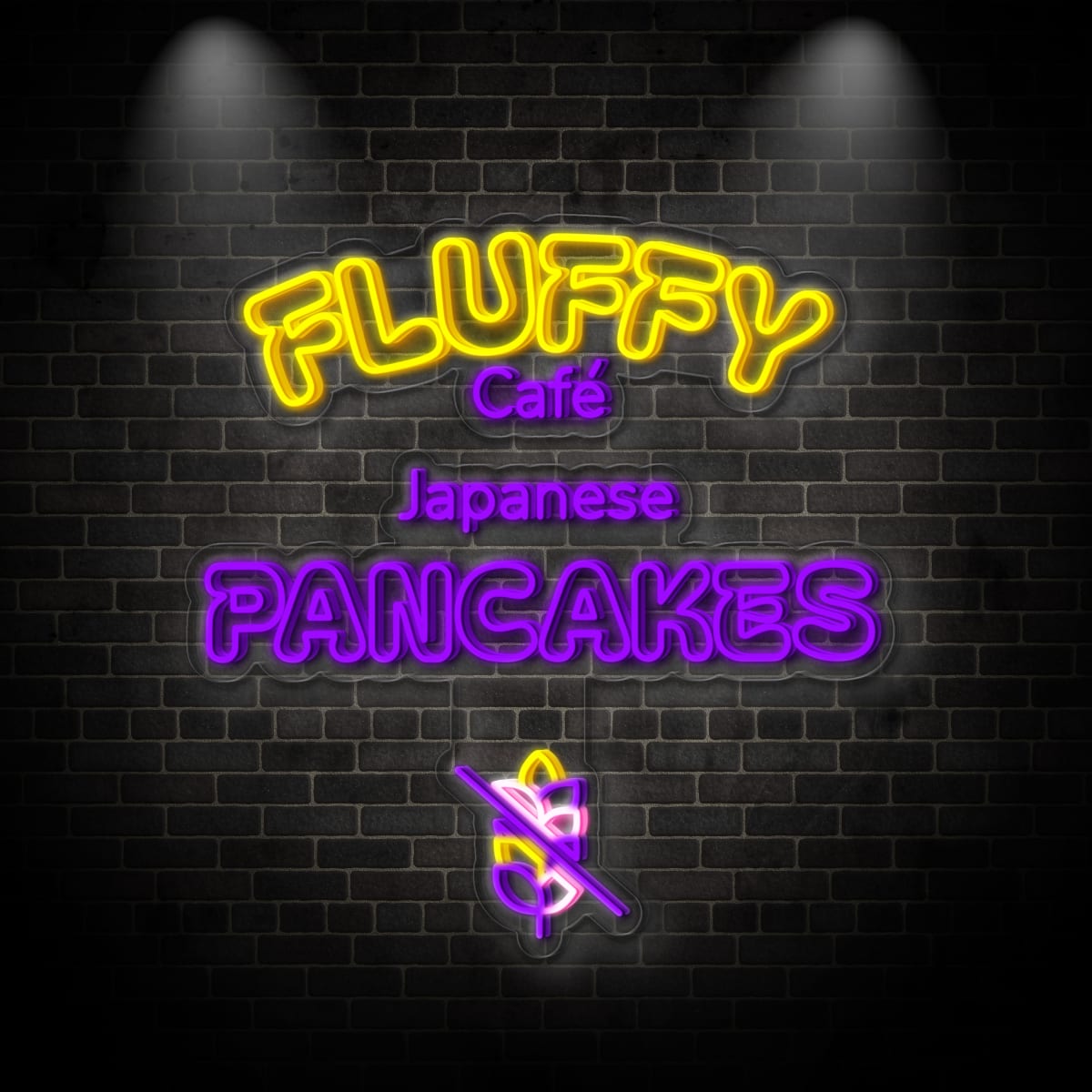 Neon "Fluffy Café"