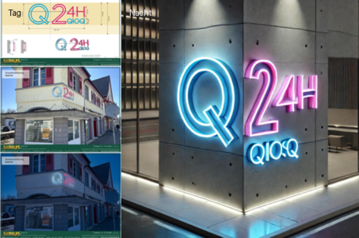3D-LED-Schild "Q2"