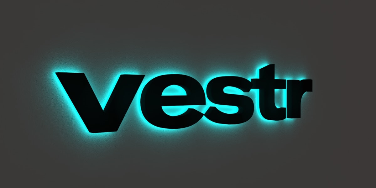 3D-LED-Schild "vestr"