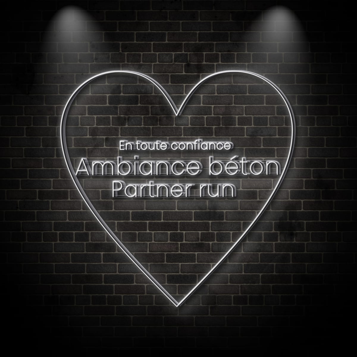 Neon "Heart +En toute confiance"