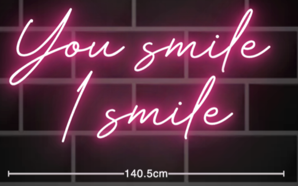 Neon "You smile I smile (in two lines)"