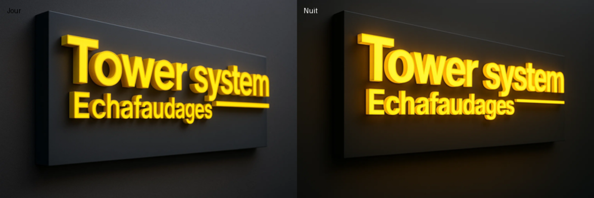 Enseigne Led 3D "Tower System 1 0"