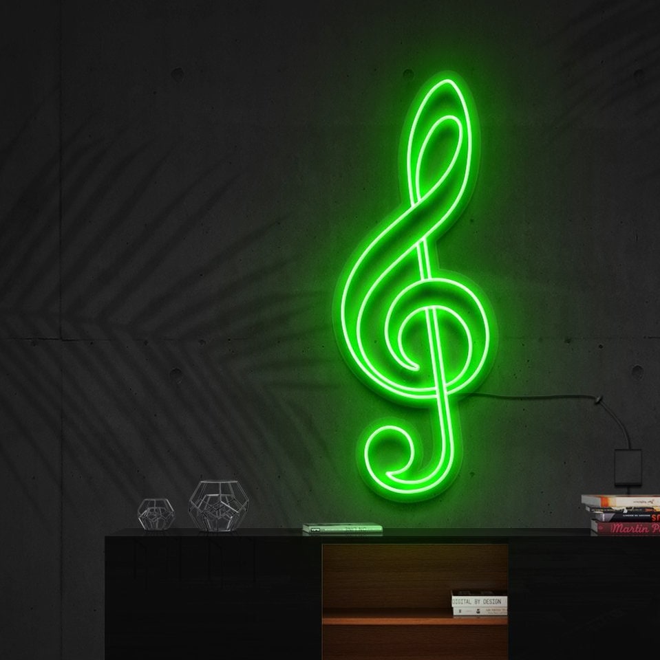 "Treble Clef" Panneau lumineux néon