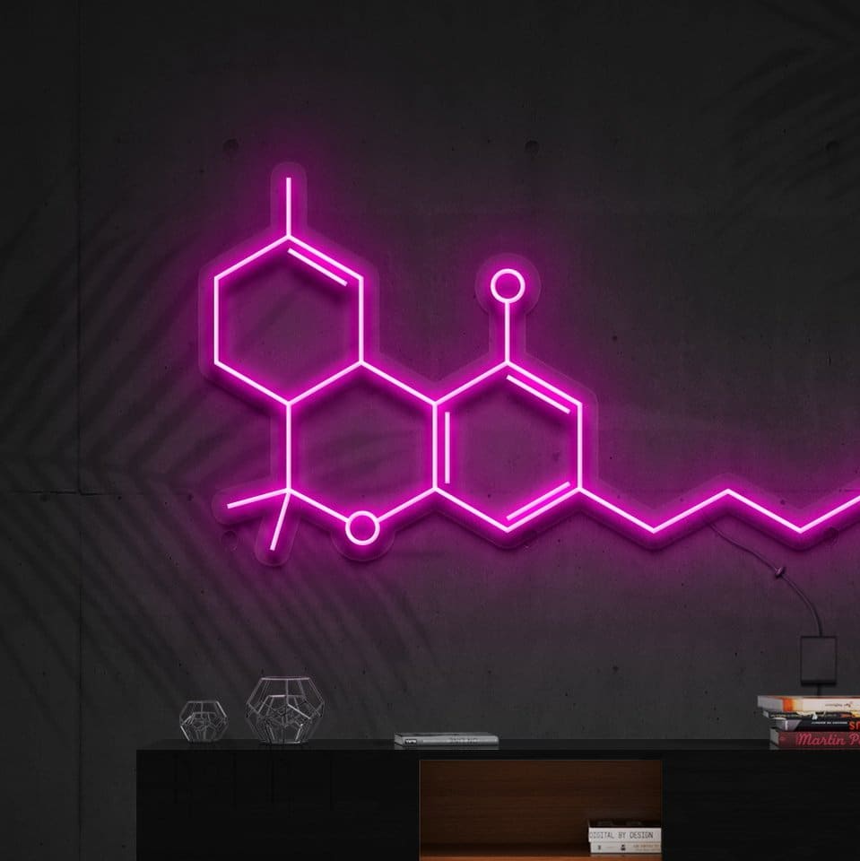 "THC Molecule" Panneau au Néon