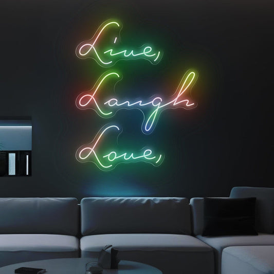 "Live Laugh Love" Multicolore Magique Enseigne LED Sans Néon