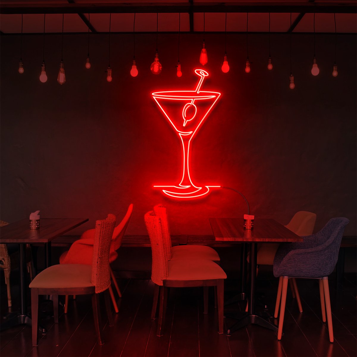 "Martini Glass" Enseigne Lumineuse pour Bars & Restaurants