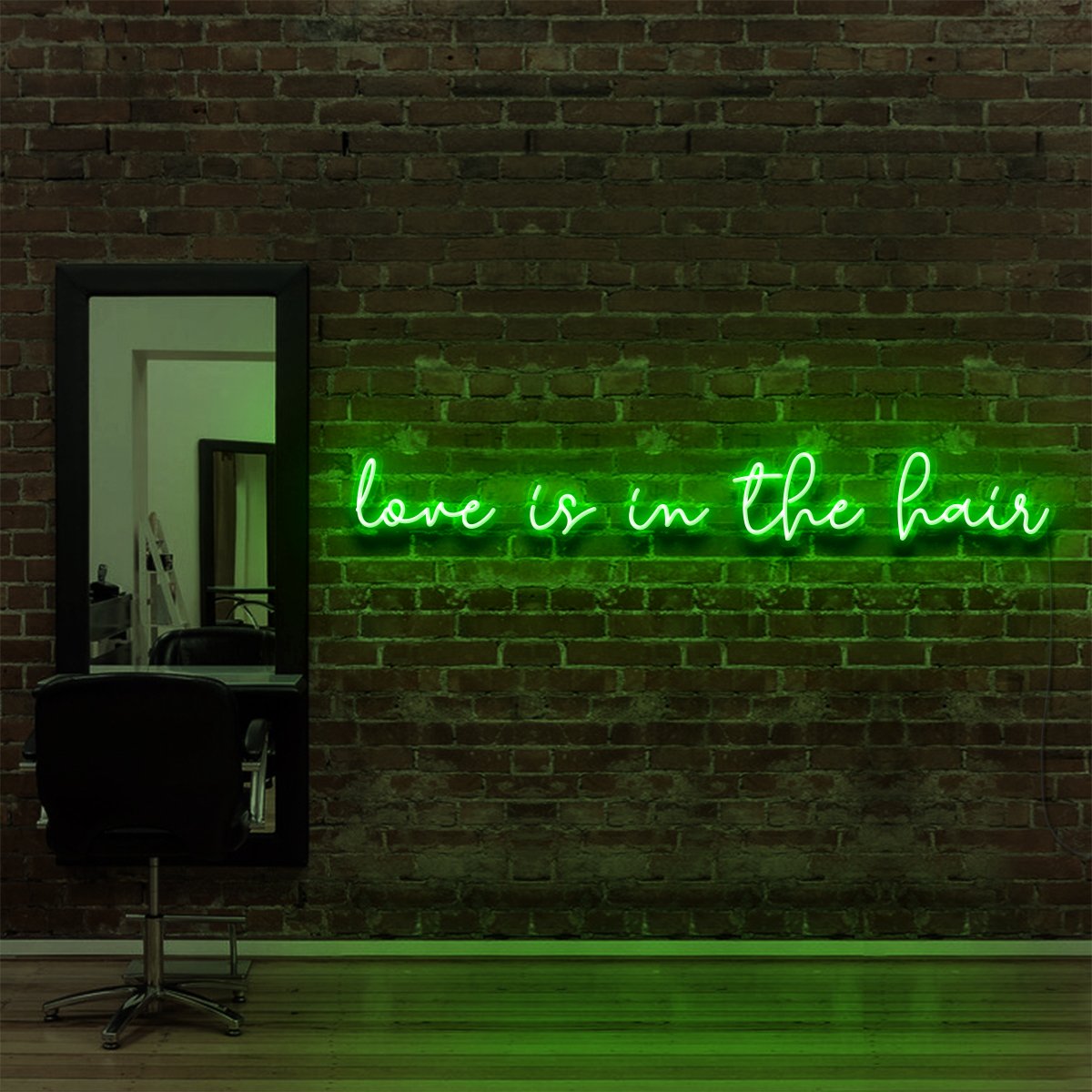 "Love Is In The Hair" - Enseigne Néon pour Salons de Coiffure & Barbiers