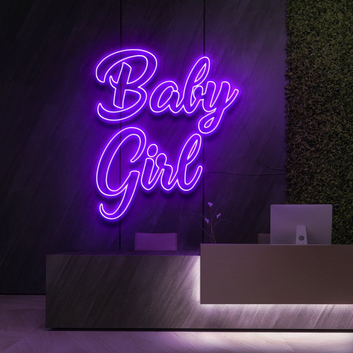 "Baby Girl" Enseigne Lumineuse pour Instituts de Beauté & Cosmétiques