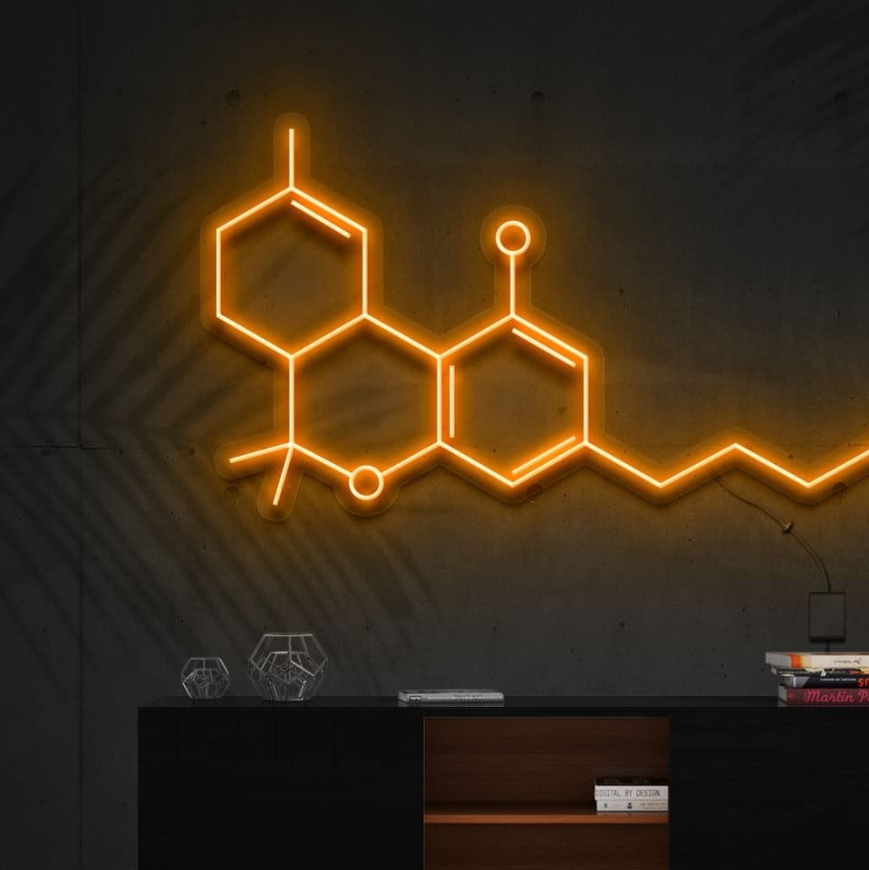 "THC Molecule" Panneau au Néon