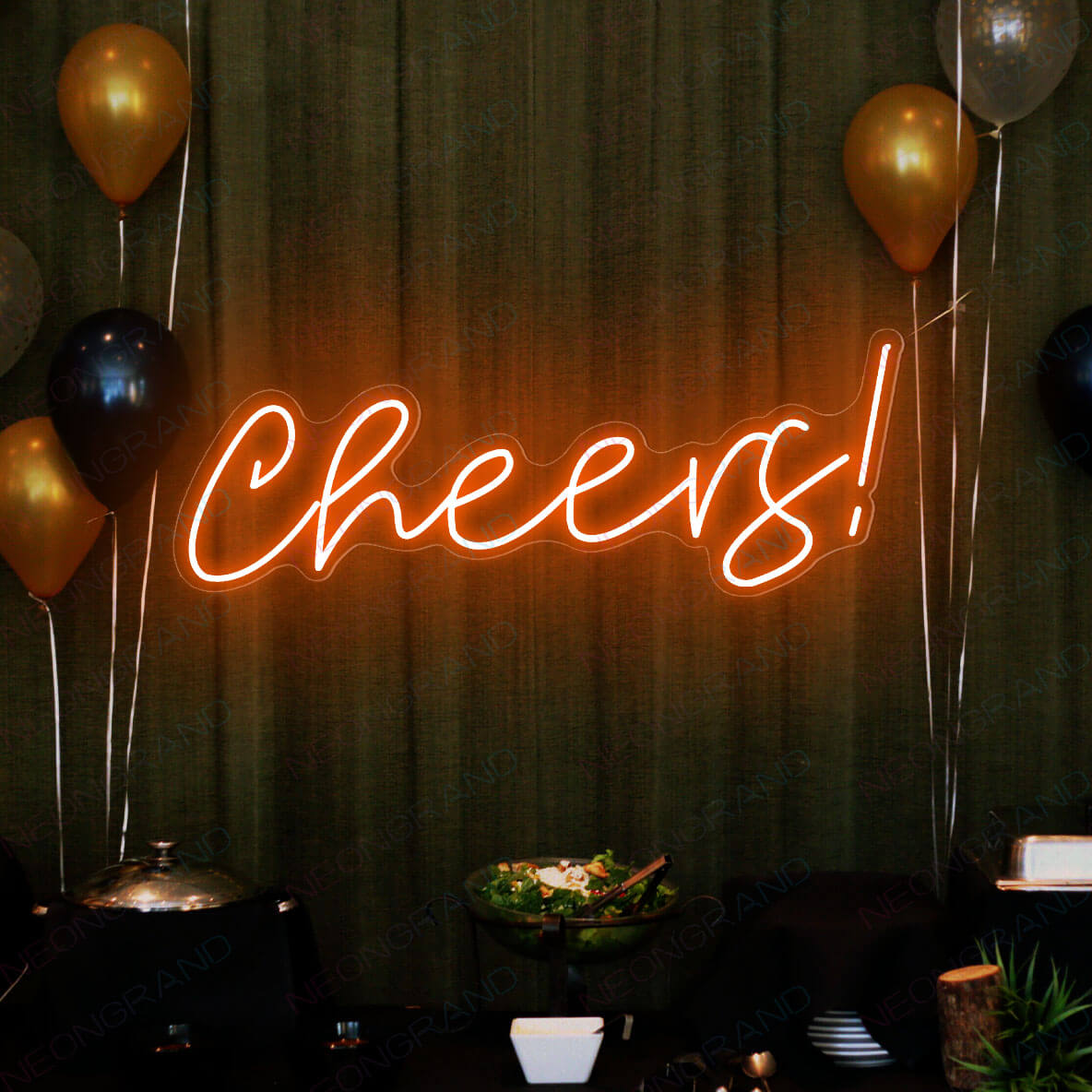 Affiche lumineuse LED "Cheers" pour bar